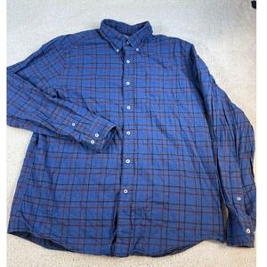 Southern‎ Tide Mens Flannel Shirt Blue Plaid Classic Fit Long Sleeve Size Large